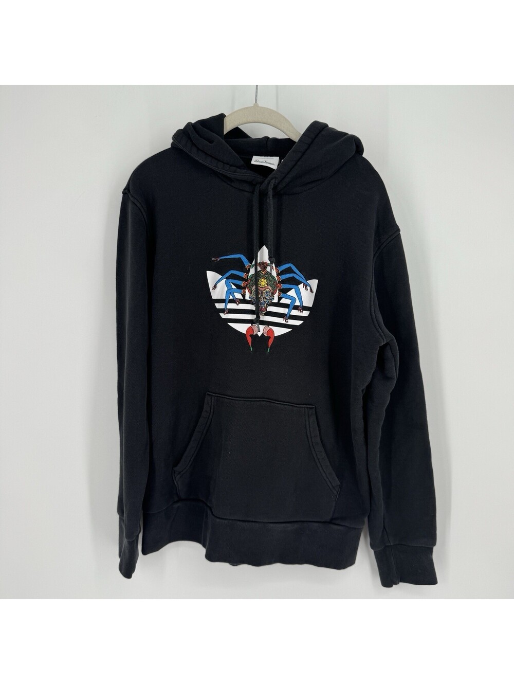 Adidas Originals sweatshirt hoodie mens small S black keiichi tanaami spider
